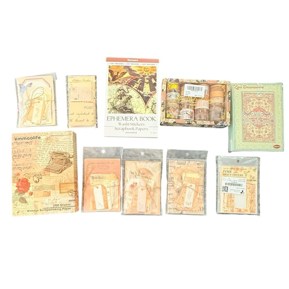 Junk Journal Art Journal Bundle Vintage Style Paper Ephemera Supplies. NEW.